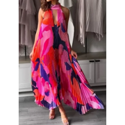 Maribel | Damen Sommerkleid Maxi Leicht Elegant – Rosa