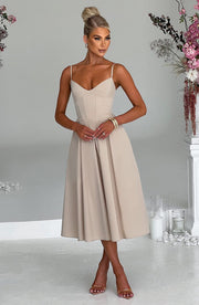 Sommerfeld | Elegantes Midi Kleid im Corset Stil – Beige