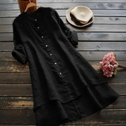 Marietta | Damen Asymmetrisches Sommer Midikleid – Schwarz
