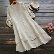 Marietta | Damen Asymmetrisches Sommer Midikleid – Weiß
