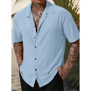 Matthias | Herren Hemd Muster Sommer Design – Hellblau
