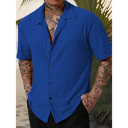 Matthias | Herren Hemd Muster Sommer Design – Blau