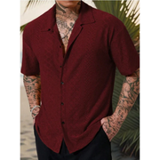 Matthias | Herren Hemd Muster Sommer Design – Burgunder