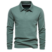 Matthias | Herren Langarm Poloshirt mit Polokragen – Grün