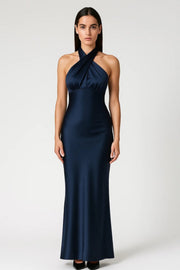 Maxikleid Festlich Neckholder – Dunkelblau