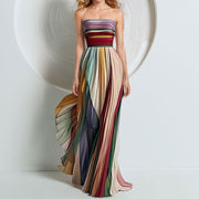 Maxikleid Trägerlos Festlich – Regenbogen