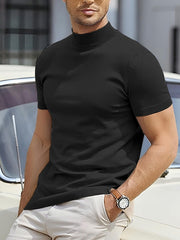 Maxim | Herren Kurzarm Rollkragen Shirt – Schwarz