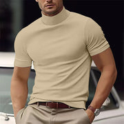Maxim | Herren Kurzarm Rollkragen Shirt – Beige