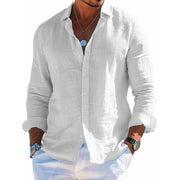 Heinrich | Herren Relaxed Fit Knopfleisten Freizeit Shirt – Weiß