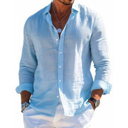 Heinrich | Herren Relaxed Fit Knopfleisten Freizeit Shirt – Blau