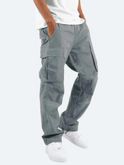 Herren Locker Geschnittene Cargo Hose - Braune Casual Utility Hose – Grau