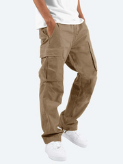 Jay | Herren Cargo-Hosen mit Taschen und Kordelzug – Braun