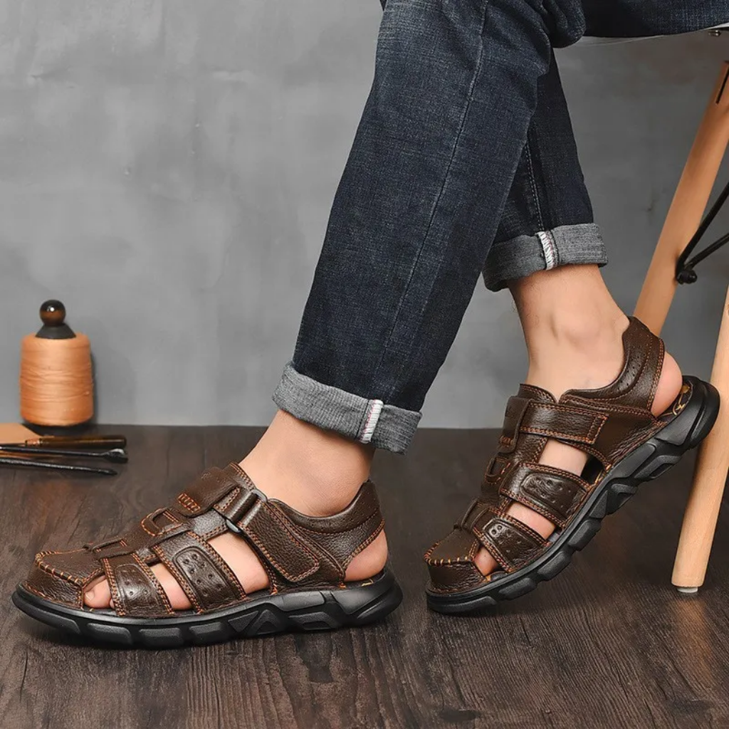 Herren Leder-Sommersandalen