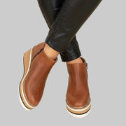 Fayloria - Komfort-Passform Keilabsatz-Stiefeletten – Braun