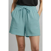Merle | Damen Shorts Mit Elastischem Bund Für Sommer – Cyan