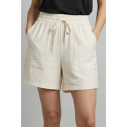 Merle | Damen Shorts Mit Elastischem Bund Für Sommer – Weiß