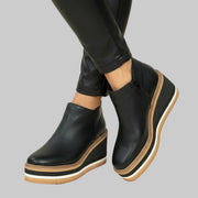 Fayloria - Komfort-Passform Keilabsatz-Stiefeletten – Schwarz