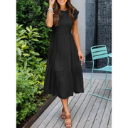 Michaela | Damen Stilvolles Midikleid – Schwarz