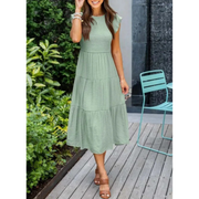 Michaela | Damen Stilvolles Midikleid – Hellgrün