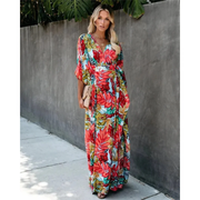 Milena | Damen Rotes Sommerkleid Maxi Boho Modern – Rot