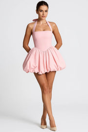 Minikleid Damen Gepunktet Kurz Elegant – Hellrosa