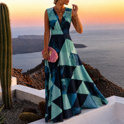 Miriam | Damen Maxi Abendkleid Für Sommer – Grün-Schwarz