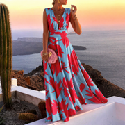 Miriam | Damen Maxi Abendkleid Für Sommer – Rosa-Hellblau