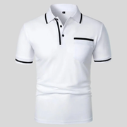 Miro | Herren Poloshirt Mit Kontrast Taschen Alltag – Weiß
