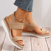 Emilia | Damen Orthopädische Kreuzriemen Plattform Sandalen – Braun