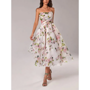 Morgan | Damen Leichtes Sommerkleid Midi Boho Spaghettiträger – Rosa