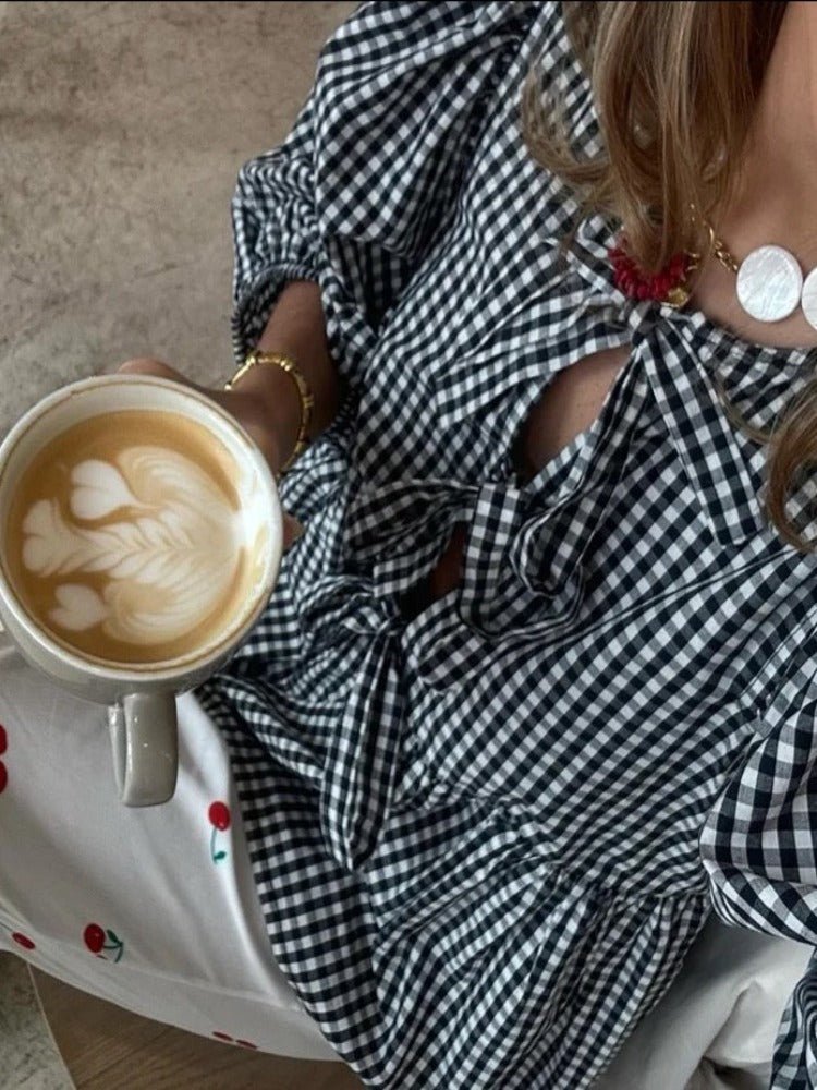 Jensen - Schicke Puffärmel-Bindebluse