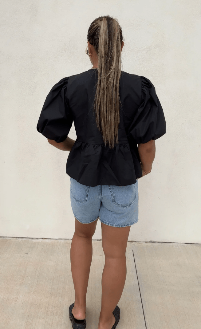 Jensen - Schicke Puffärmel-Bindebluse