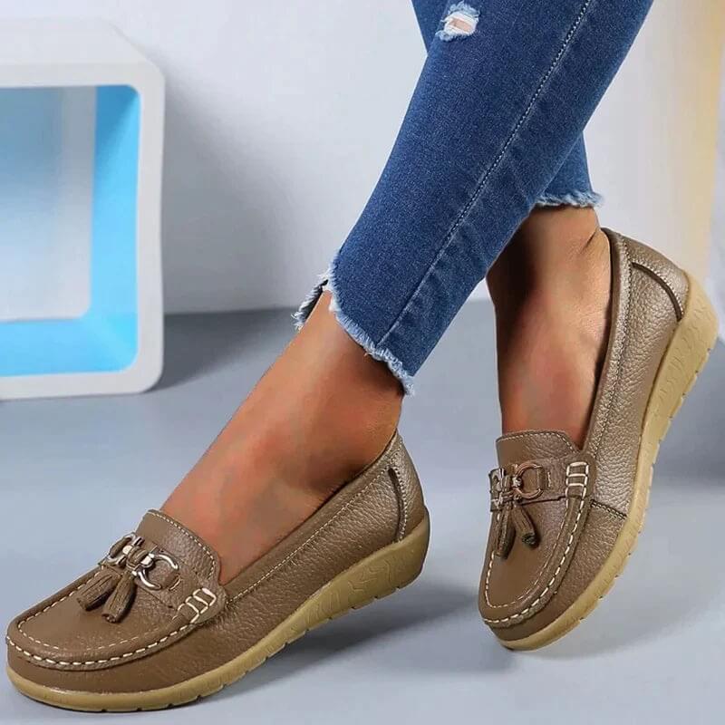 Damen Loafer aus veganem Leder mit Quasten