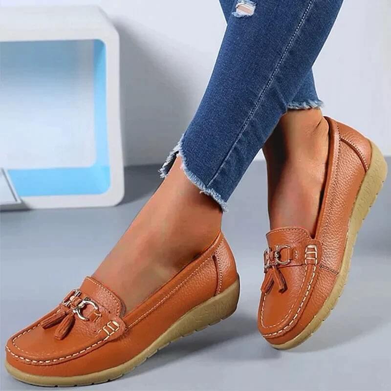 Damen Loafer aus veganem Leder mit Quasten