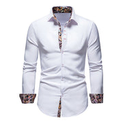 Herren Slim Fit Langarmhemd Modernes Stretch – Freizeit Business Hemd – Weiß