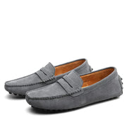 Herren Italienische Wildleder Loafer Slip-On – Elegante Freizeitschuhe – Grau
