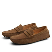 Herren Italienische Wildleder Loafer Slip-On – Elegante Freizeitschuhe – Braun