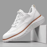 Maximilian | Stilvolle Brogue Leder Sneakers für Herren – Weiß
