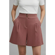 Kira | Damen Shorts Mit Lockerem Schnitt Für Sommer – Staubiges Rosabraun