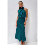 Nayra | Damen Abendkleid Maxi Neckholder Stil – Türkis
