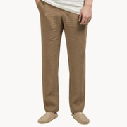 Nikolaus | Herren Leinenhose Casual Gerade – Braun