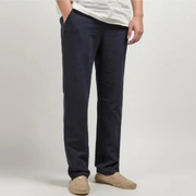 Nikolaus | Herren Leinenhose Casual Gerade – Marineblau