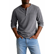 Nils | Herren Shirt Henley Stil – Grau