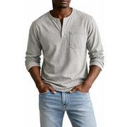 Nils | Herren Shirt Henley Stil – Beige