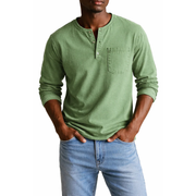 Nils | Herren Shirt Henley Stil – Grün