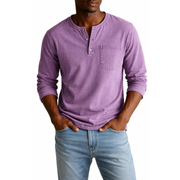 Nils | Herren Shirt Henley Stil – Lila