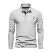 Noah | Herren Poloshirt Langarm Mit Kontrast Alltag – Grau