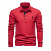 Noah | Herren Poloshirt Langarm Mit Kontrast Alltag – Rot
