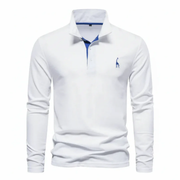 Noah | Herren Poloshirt Langarm Mit Kontrast Alltag – Weiß