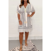 Noelia | Damen Lockeres Sommerkleid Mini – Grau